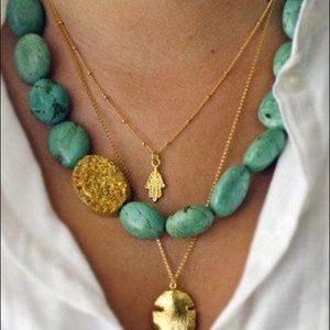 Hamsa necklace, 14k gold filled chain, NWOT